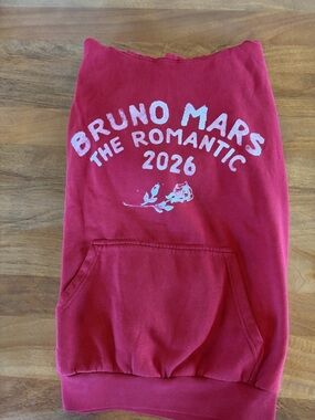 Bruno Mars The Romantic 2026 Red Graphic Hoodie